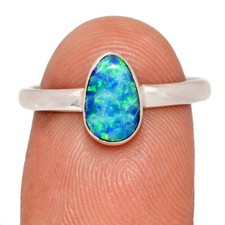 Treated Australian Opal 925 Sterling Silver Ring Jewelry s.7.5 CR72437