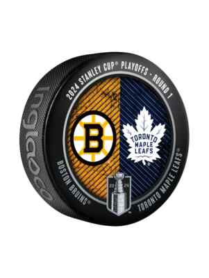 2024 Stanley Cup Playoffs Dueling Puck Boston Bruins / Toronto Maple Leafs