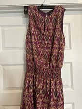Lauren Ralph Lauren dress Size Small Purplish/beige sleeveless lined Cinch Waist