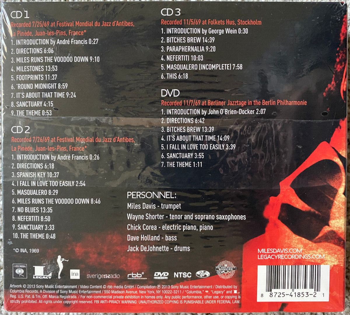 MILES DAVIS: THE BOOTLEG SERIES VOL. 2 LIVE IN EUROPE 1969 3CD/DVD