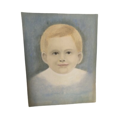Memorial Portrait of Baby Jeanette Ramsey 18 Months Antique 1909 Pastels