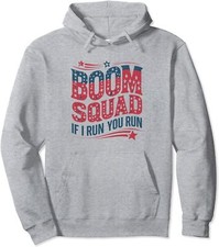 Flag Patriotic USA 4th Of July Boom Squad Flag Unisex Hooded Sweatshirt