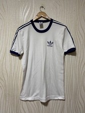 ADIDAS VINTAGE SHIRT JERSEY sz L MEN WHITE COTTON RARE VINTAGE