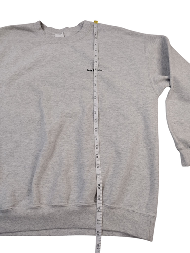 iets frans Men Large Sweatshirt - Crewneck Pullover Fleece, Gray Embroidered - Picture 8 of 9