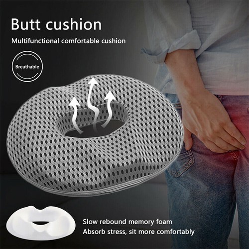 Almohada cojín de asiento de rosquilla de espuma viscoelástica para coxis ciática y prensado para el dolor de cadera - Imagen 8 de 9