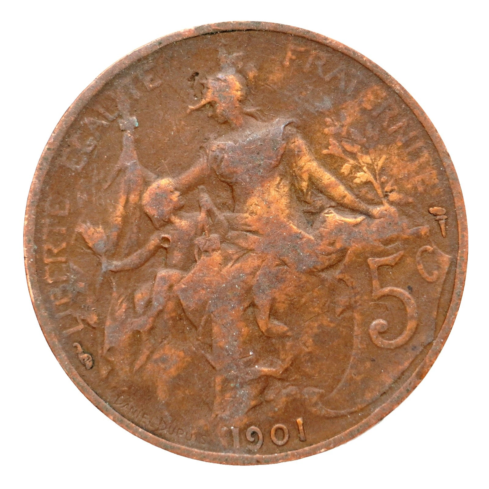 Monedas francesas de 1901 años de Bronce