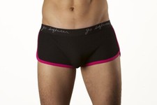 Go Softwear Men's Blk/Fuchsia Trunk Boxer Brief Underwear L (34-36) Made in USA