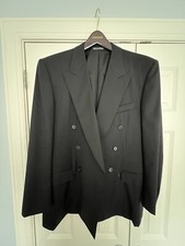 ING LORO PIANA Super 120s 100 Italian Wool Black Suit Blazer Jacket 42L EU 52L