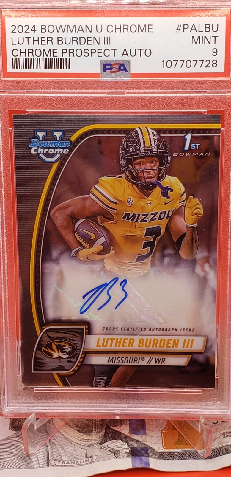 2024 BOWMAN U CHROME PROPECT AUTO LUTHER BURDEN III #PA-LBU PSA 9