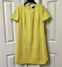 Tahari by ASL Women's Short Sleeve Grasscloth Shift Dress, Size-6