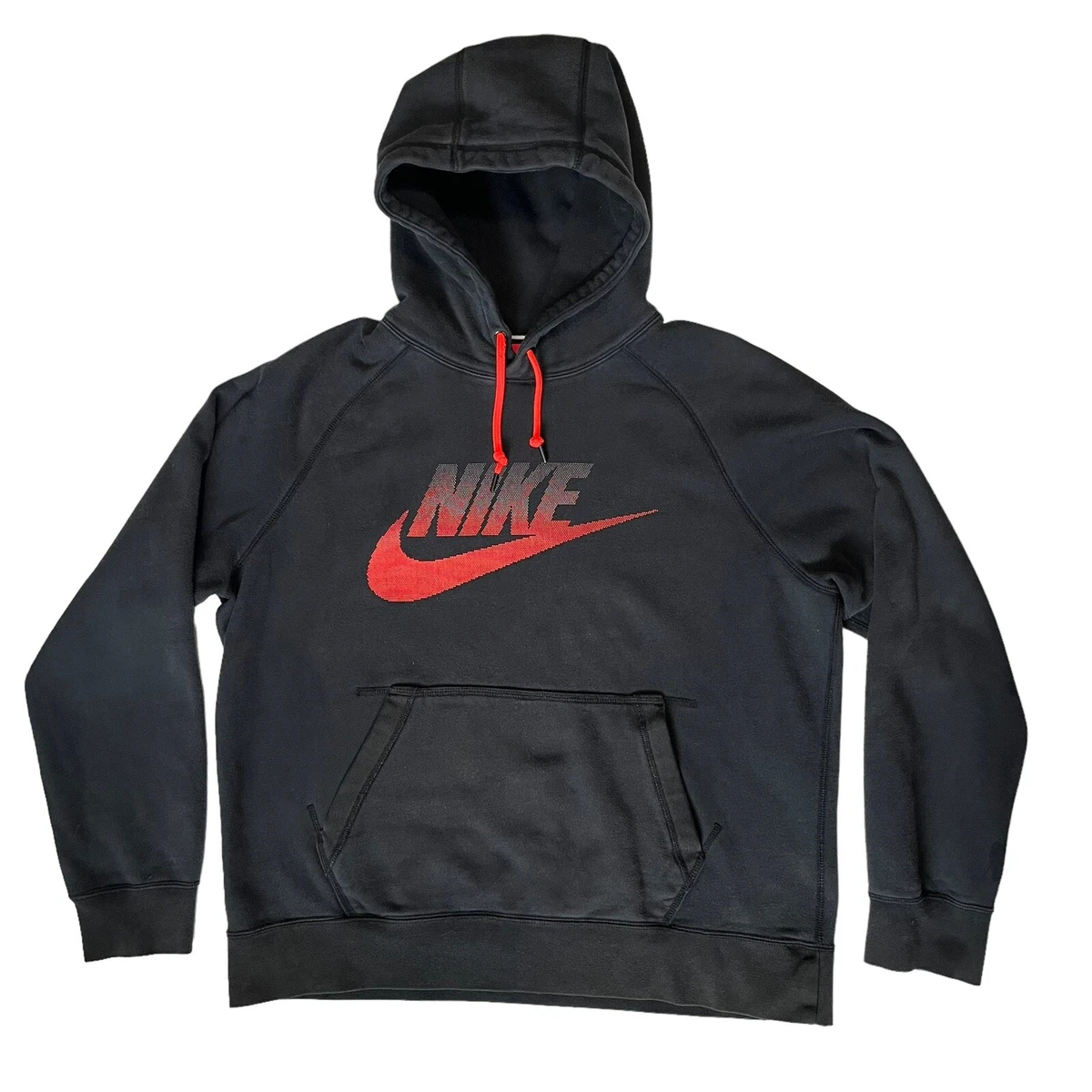 Mens black and red nike hoodie sale