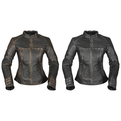 Modeka Women's Motorcycle Jacket Kalea Lady Retro Biker Vintage Leather  Jacket