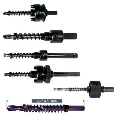 Recording Holder for Bi-Metal Hole Saws Hex Shaft, SDS Plus, Shank