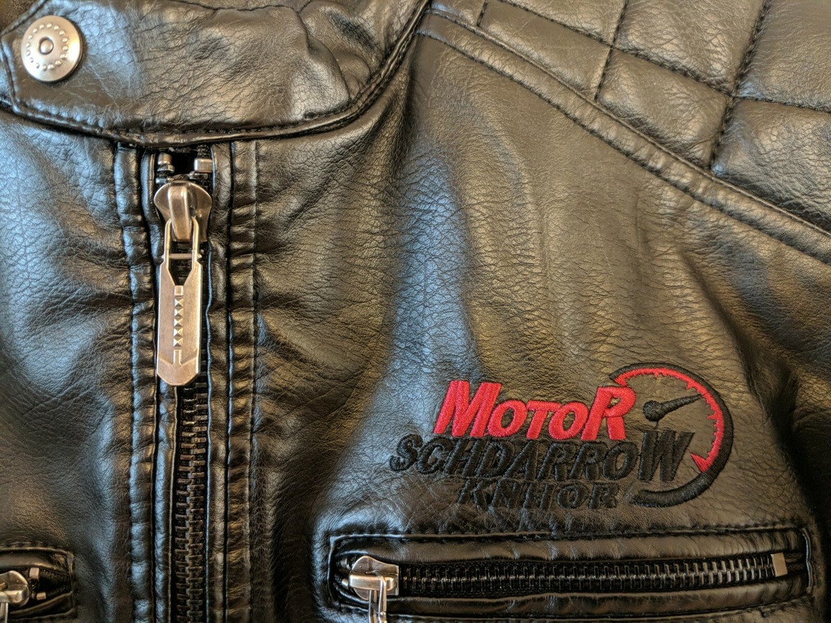 SCHDARROW KNHOR Mens Black M Soft Faux Leather Full-Zip Motorcycle