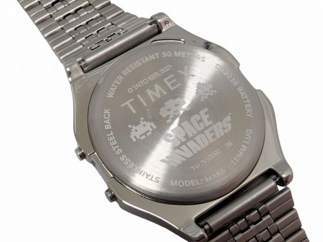 Timex Space Invaders Digital Watch TW2V30000 Silver Limited Edition Authentic View 4