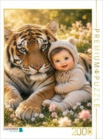 Calvendo Puzzle Under The Tiger's Protection | 2000 Pieces, Finished Size 35.4 ×