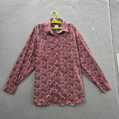 Wrangler Men Button Up Shirt XXL Red Paisley George Strait Collection Western