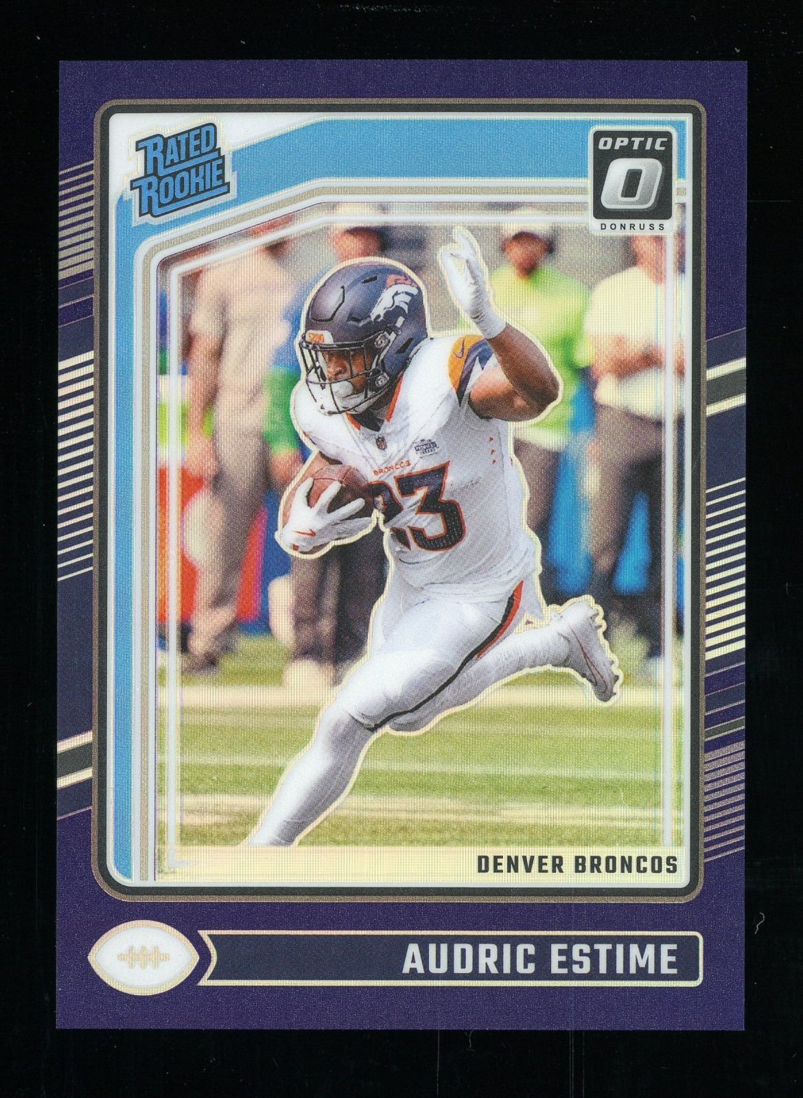 2024 Donruss Optic Purple Prizm #206 Audric Estime RC Rookie 33/60 BRONCOS