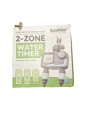 RainPoint Programmable 2 Zone Water Timer - Model Number ITV205 - Open Box