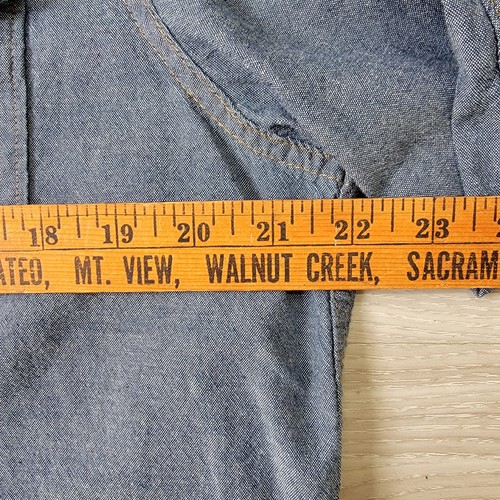 Wrangler Chambray Hemd Herren M Denim Langarm Pearl Snap Western Workwear - Bild 10 von 10