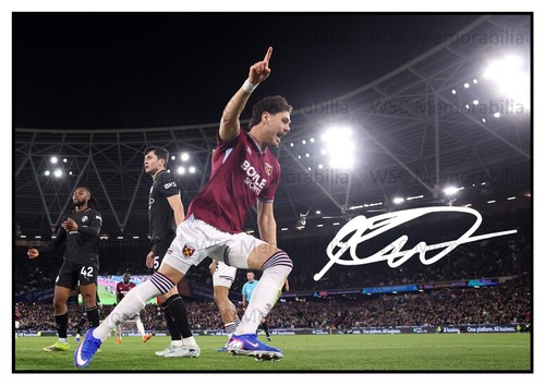 12386. Konstantinos Mavropanos Signed Pictures (A4 Prints) West Ham Arsenal etc.