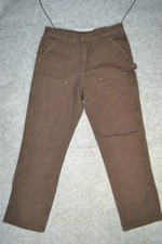 Carhartt Pants Brown Double Knee Loose B136 Utility Hipster Sz 36x31 Tag 34x32 