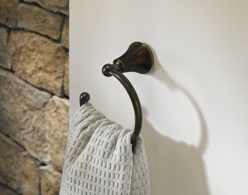 Moen YB5286 Nickel Wynford 6" Single Post Towel Ring - Picture 2 of 2