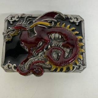 Siskiyou Dragon Belt Buckle Pewter Enamel D 23 Red Black NP#355