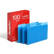 Two-Tone Color File Folders, Letter Size, Blue, 1/3 Cut, 100 per box 152 1/3...