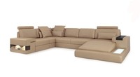 U Form Sofa Couch Polster Garnitur Wohnlandschaft Design Ecksofa Leder Belechtet