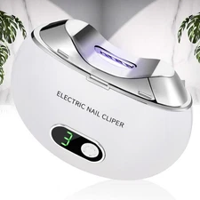 Safety Electric Automatic Nail Clippers Toe Thick Nails Cutter Pedicure White US
