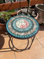 280  Mosaiktisch,Beistelltisch,Handarbeit, wetterfest,rund,50 cm, Tisch, Unikat