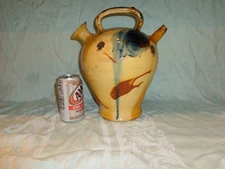 Stunning Scarce Antique 19th.c Tin Glazed Earthenware Harvest Jug