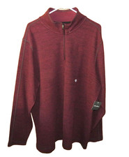 EDDIE BAUER Mens Sweatshirt 2XL Maroon DK Berry 1/4 Zip Long Sleeve NWT  70 
