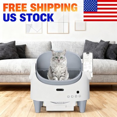 Automatic Cat Litter Box, Self-Cleaning Litter Box with Open-Top Design, 15-Laye