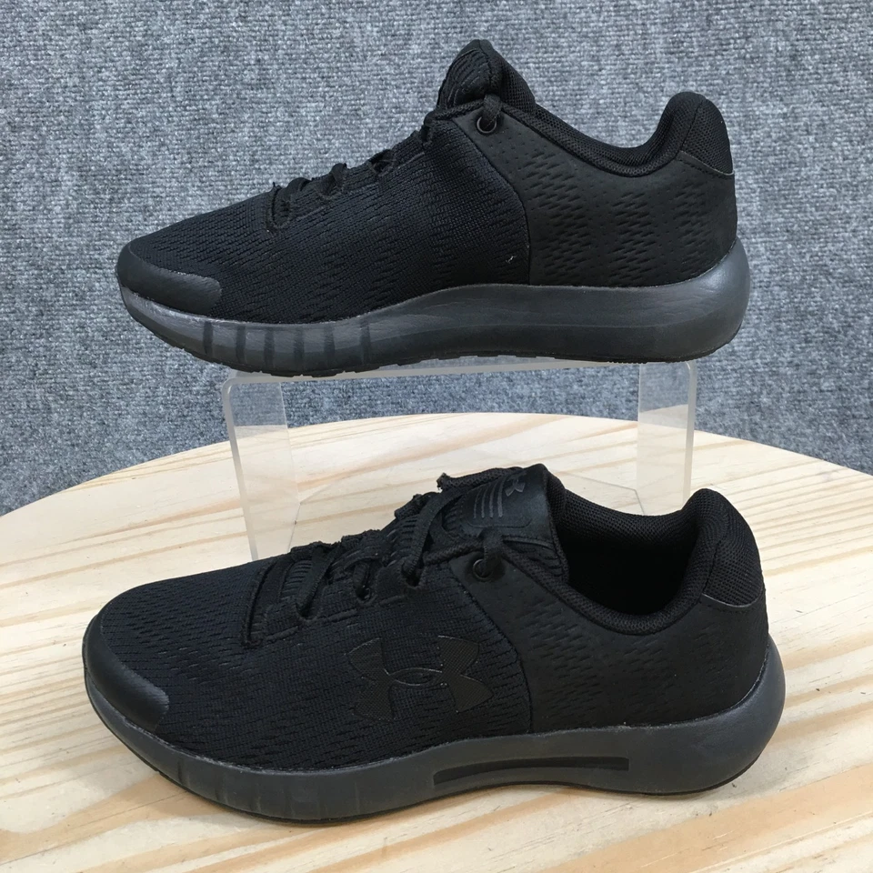 Under Armour Shoes Youth 4 GS Pursuit BP Sneakers Black Mesh Lace Up Casual - Image 2 of 4
