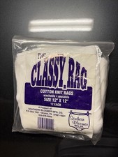 Cotton Knit Cleaning Rags 12x12 White Reusable Shop Towels 12 Pack New