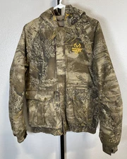 Realtree Max-1 XT Camo Mens Hunting Hooded Bomber Jacket Sz M 38-40