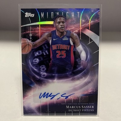 Marcus Sasser Auto 2025 Topps Midnight - Stroke of Midnight Detroit Pistons
