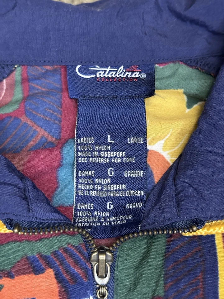Chaqueta Cortavientos CATALINA Vintage Abstracta Retro Colorblock Años 90 Patchwork L Foto 4 de 4