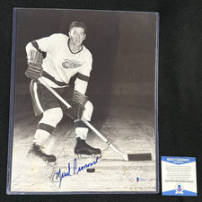 Marcel Pronovost Signed Detroit Red Wings 11x14 Photo Beckett COA