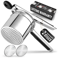 Zulay Kitchen Premium Large 15oz Potato Ricer - 2 & 3 Discs