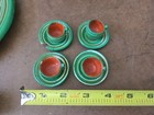 14 Pc Green Vintage Old Mexican Clay Pottery Dollhouse Miniature Painted Tea Set — photo 8