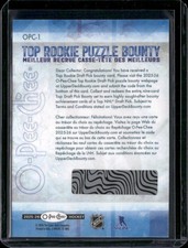 2025-26 O-Pee-Chee #OPC-1 Redemption Card 1 Top Rookie Puzzle Bounty