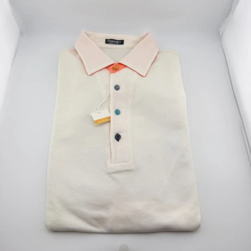 STEFANO RICCI Four Button White Polo Shirt Size XL