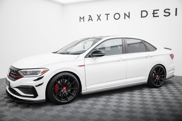 Seitenschweller Ansatz (Paar) Passend FüR VW Jetta GLI Mk7 Schwarz Matt-image