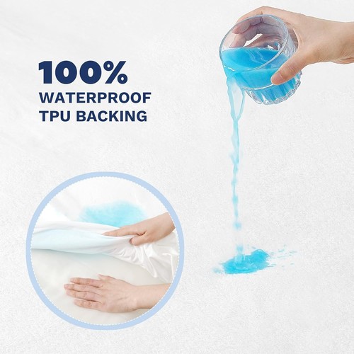 Waterproof Terry Towel Mattress Protector Deep Fitted Sheet Bed Cover Non-Noisy - Picture 32 of 73