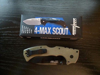 Cold Steel 4-Max Scout Folding Knife  AUS-10A Steel OD Green Griv-Ex