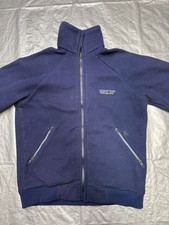 Vintage 1980s Patagonia Fleece Full Zip Big Label Logo Jacket Pile M Rare USA