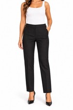Women  s Black Tailored Straight Leg Trousers Size 24 L32 New With Tags - S48